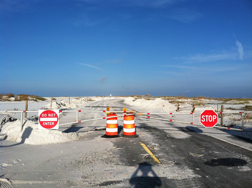 Pensacola Beach road closed