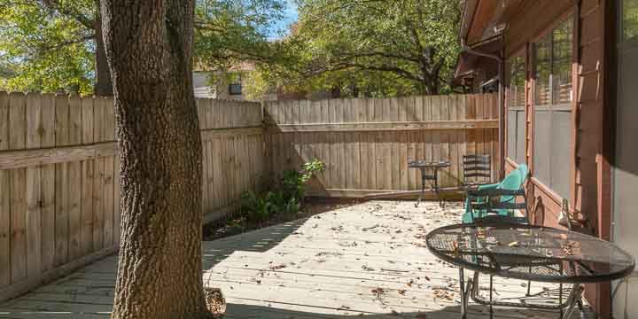 Private patio at Sugartree Townhomes