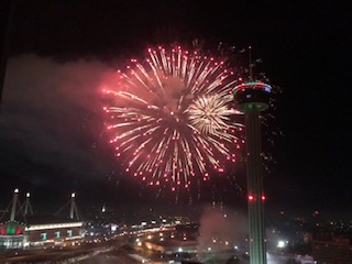 New Years Eve Fireworks Downtown San Antonio Grand Hyatt