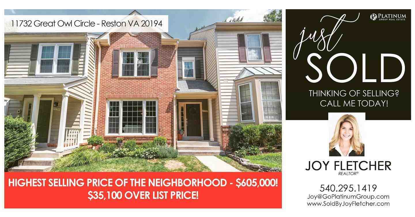 SOLD! 11732 Great Owl Circle - Reston