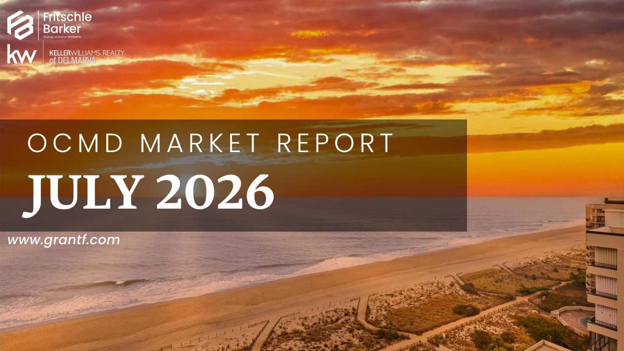 Ocean City MD Real Estate Market Report July 2026 showing condo prices, home values, inventory trends, and market activity