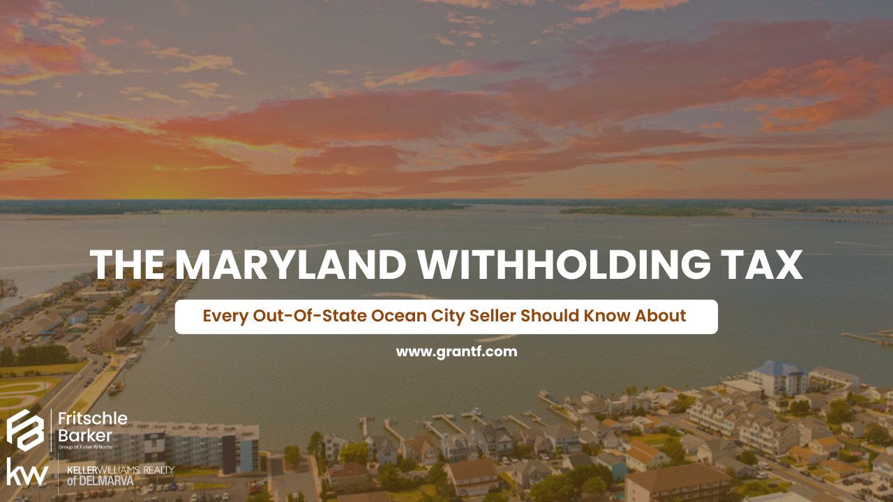 Settlement table paperwork for an out-of-state seller closing on an Ocean City MD condo