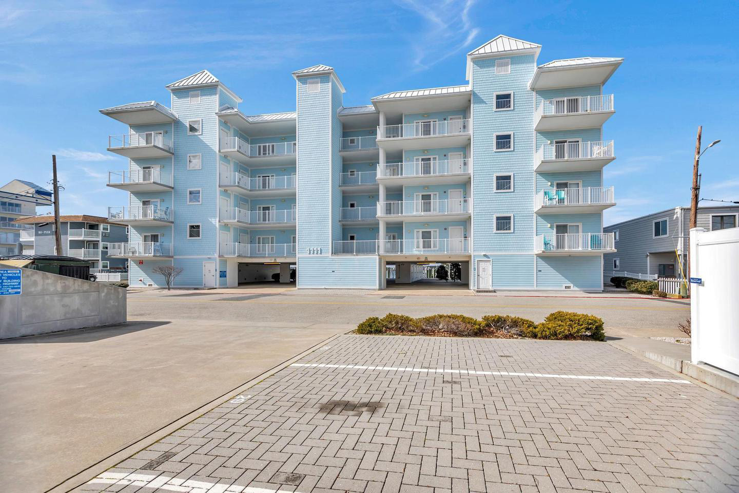 1111 Edgewater bayfront condo building exterior view, Ocean City, MD