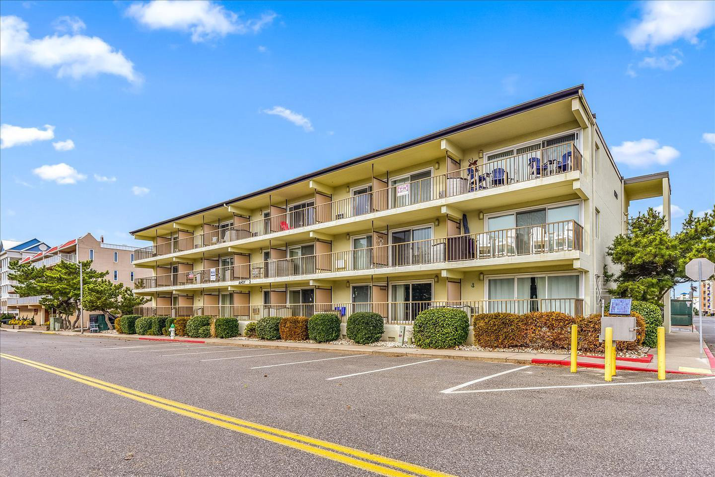 Ahoy ocean block condo building exterior view, Ocean City, MD