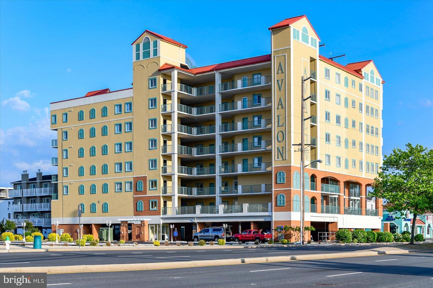 Avalon ocean block condo building exterior view, Ocean City, MD