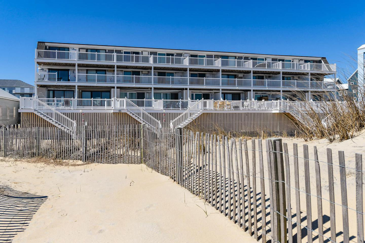 Caravelle oceanfront townhouse exterior view, Ocean City, MD