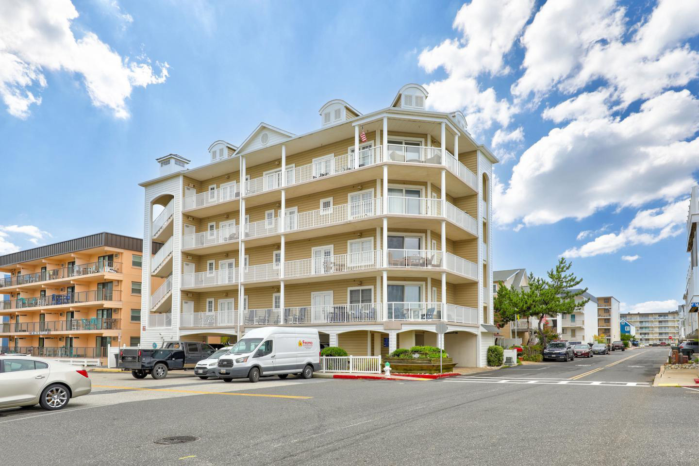 Charleston oceanfront condo building exterior view, Ocean City, MD