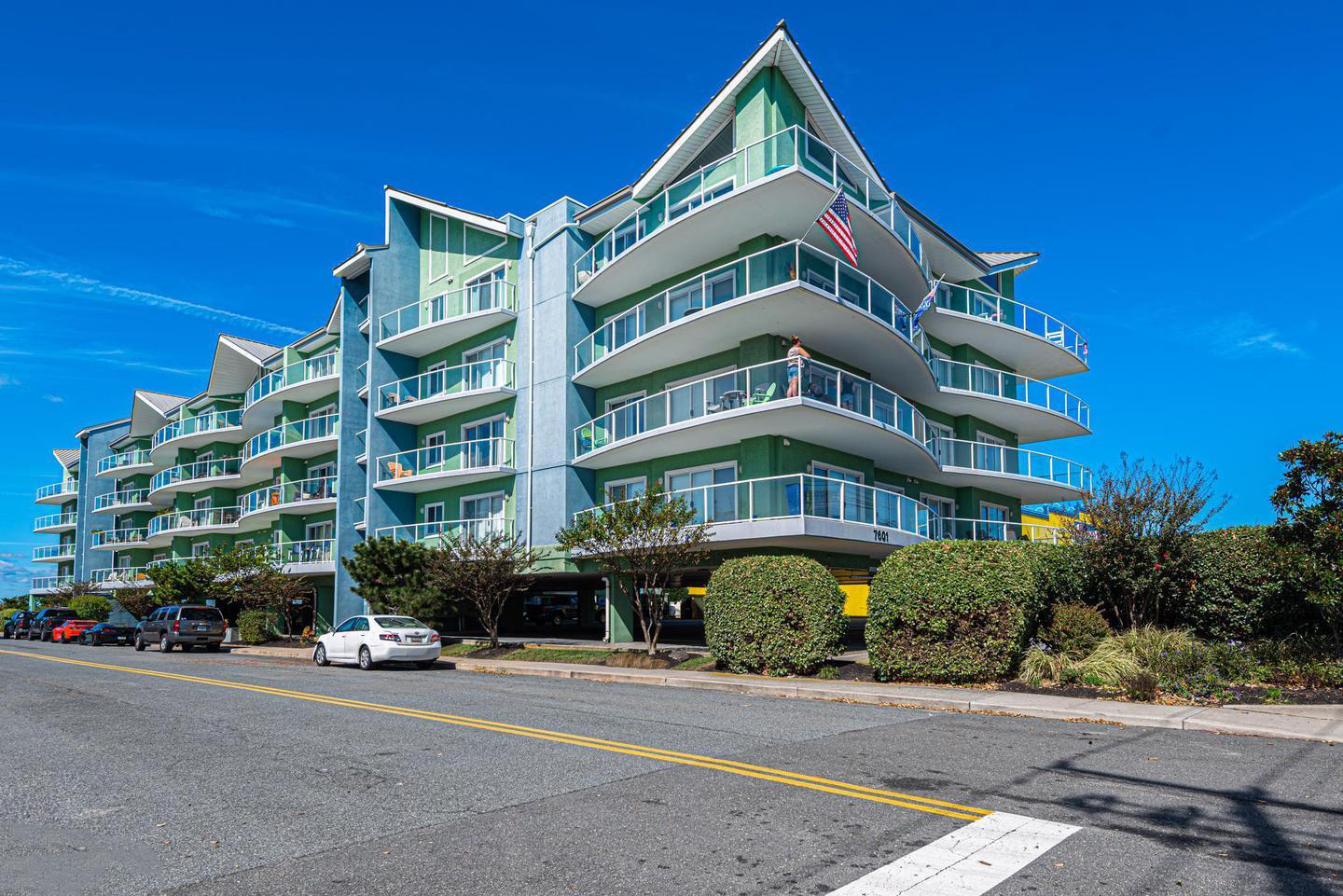 Coral Seas oceanfront condo building exterior view, Ocean City, MD