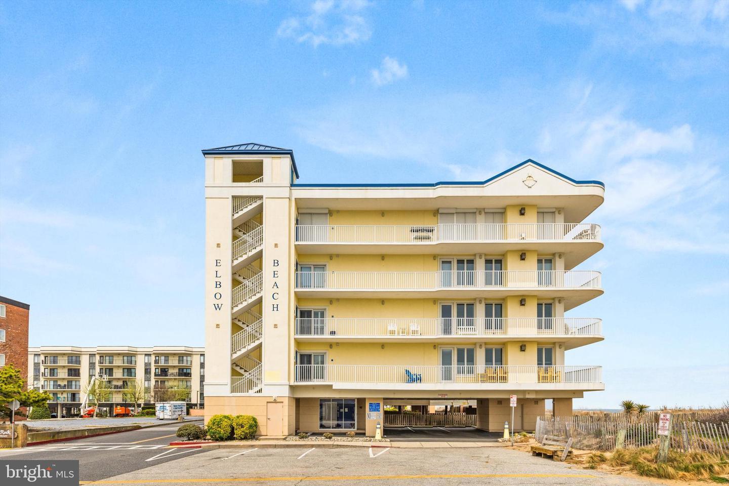 Elbow Beach oceanfront condo building exterior view, Ocean City, MD
