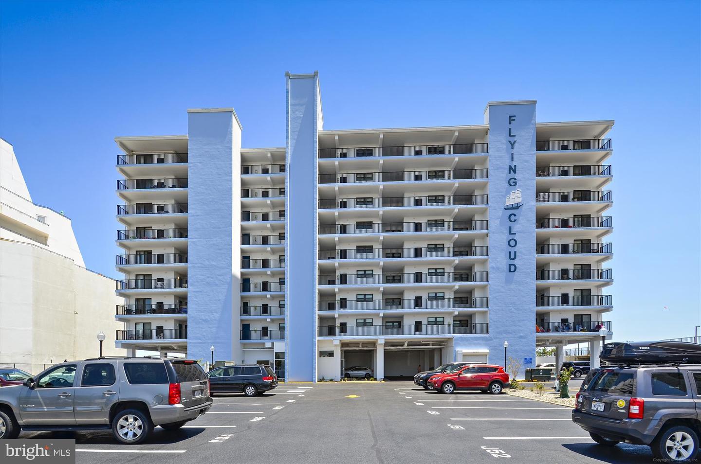 Flying Cloud oceanfront condo building exterior view, Ocean City, MD