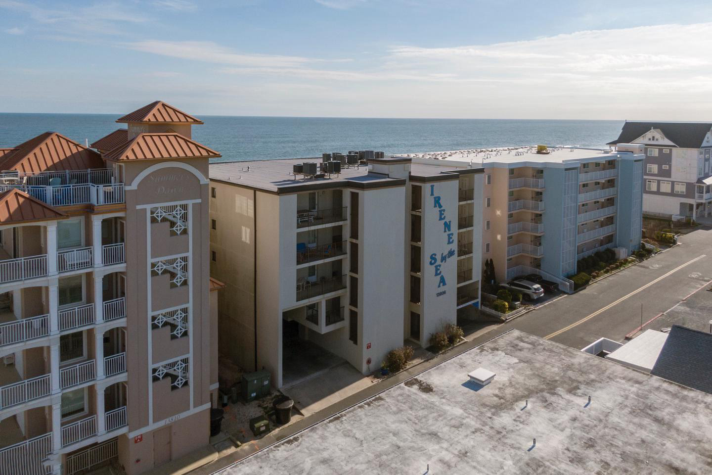 Irene by the Sea oceanfront condo building exterior view, Ocean City, MD