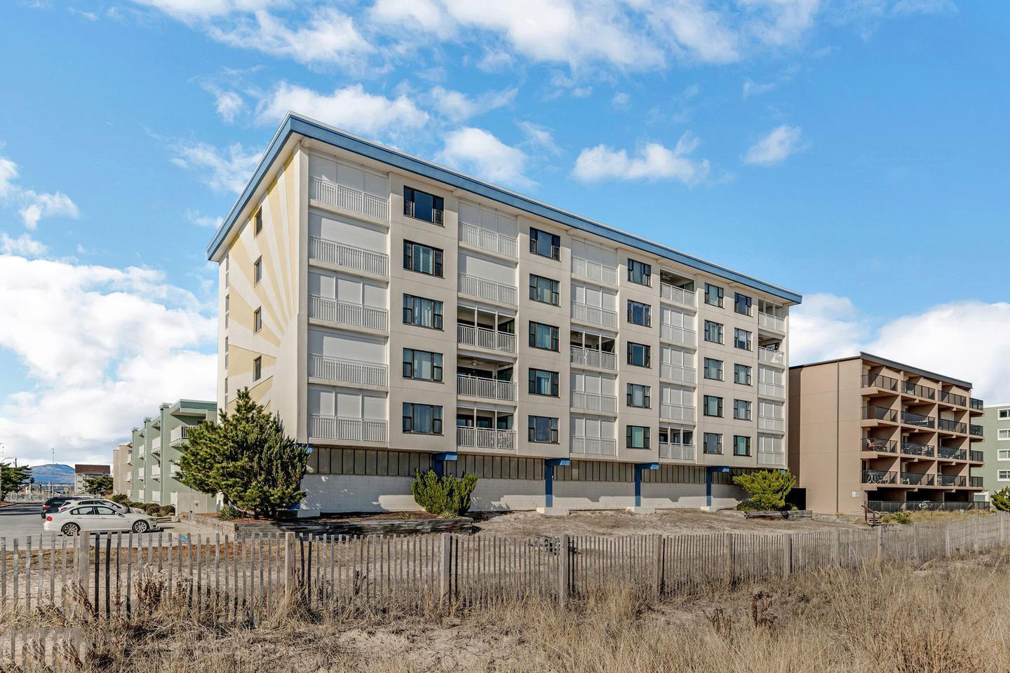 Mooring oceanfront condo building exterior view, Ocean City, MD