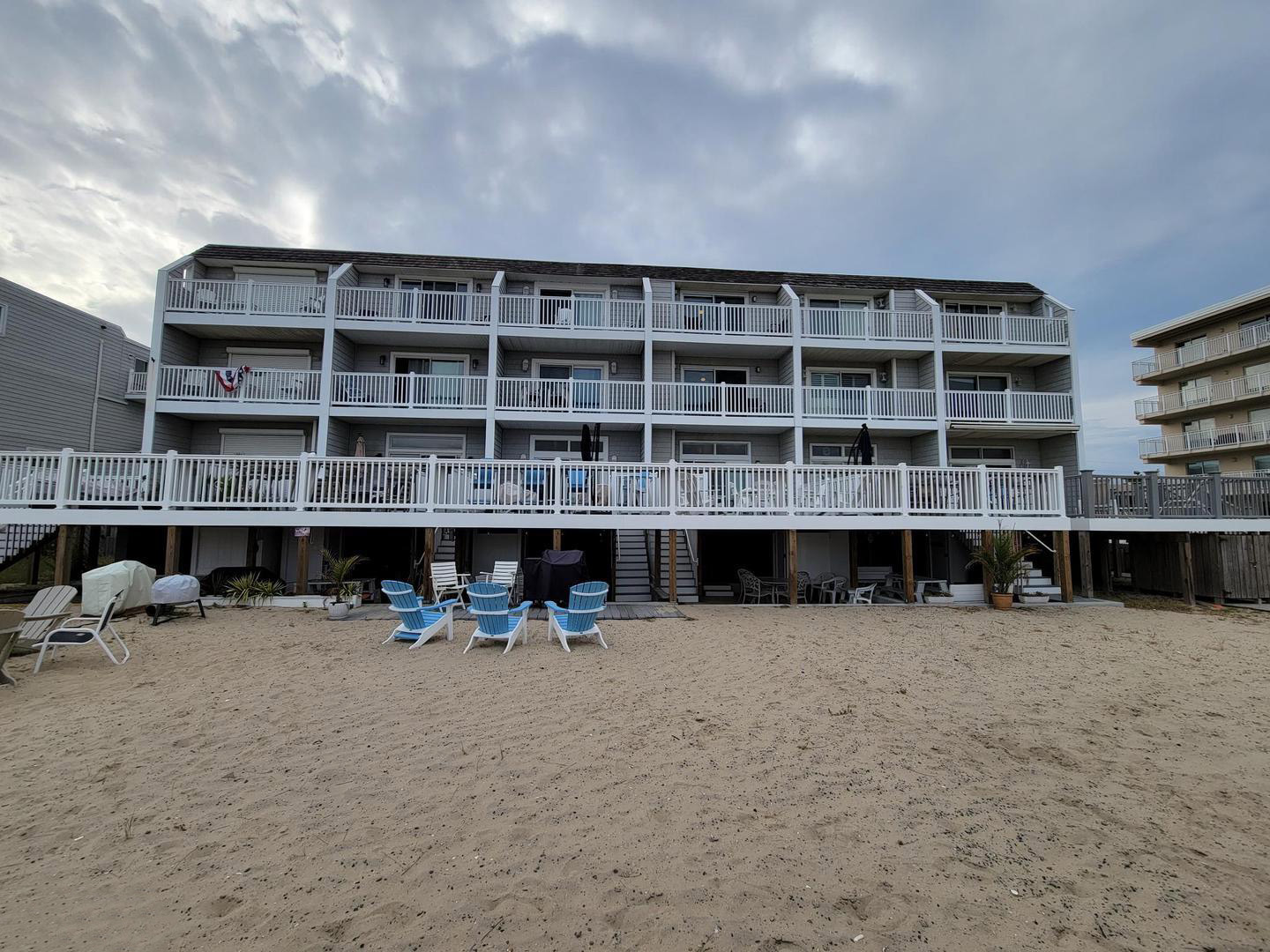 Ocean Club oceanfront townhouse exterior view, Ocean City, MD