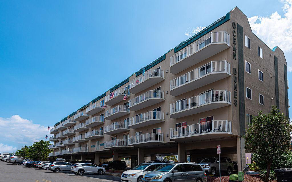 Ocean Dunes ocean block condo building exterior view, Ocean City, MD