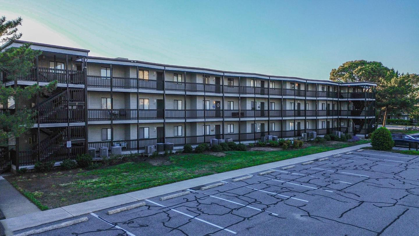 Our Place at the Beach bayside condo building exterior view, Ocean City, MD