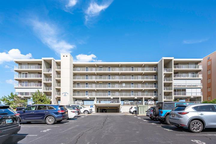 Pelican Beach oceanfront condo building exterior view, Ocean City, MD