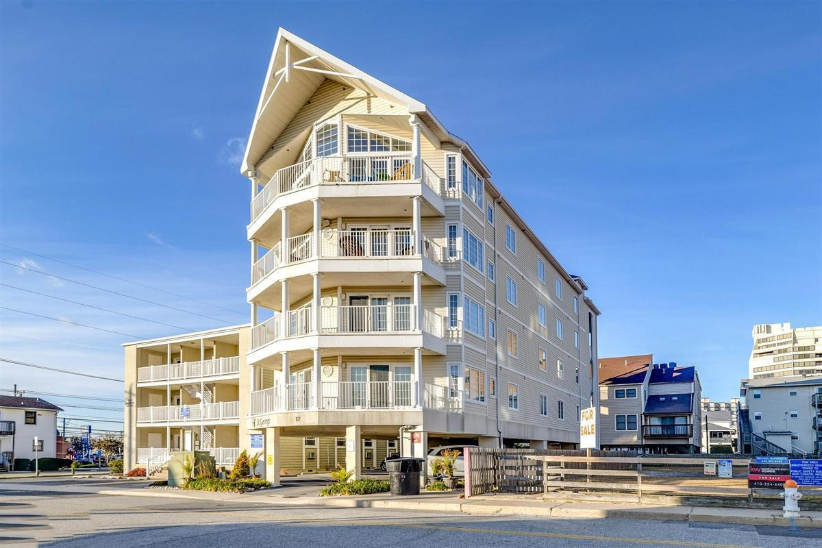 St. George ocean block mid-rise condo building exterior view, Ocean City, MD
