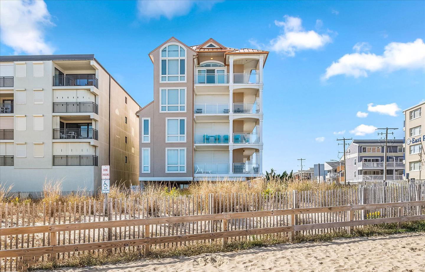 Summers Dawn oceanfront mid-rise condo building exterior view, Ocean City, MD