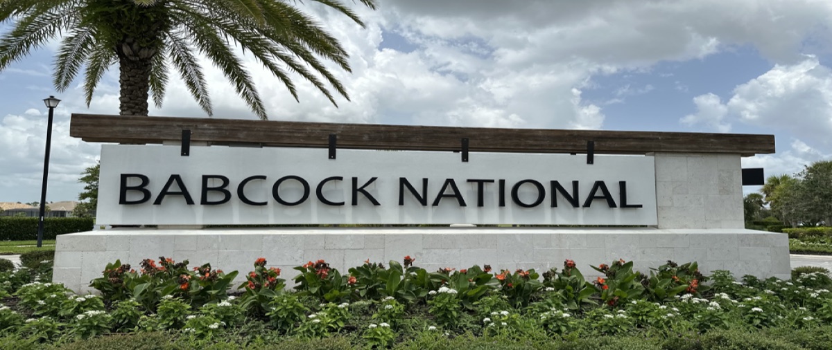 Babcock National entrance sign at Babcock Ranch