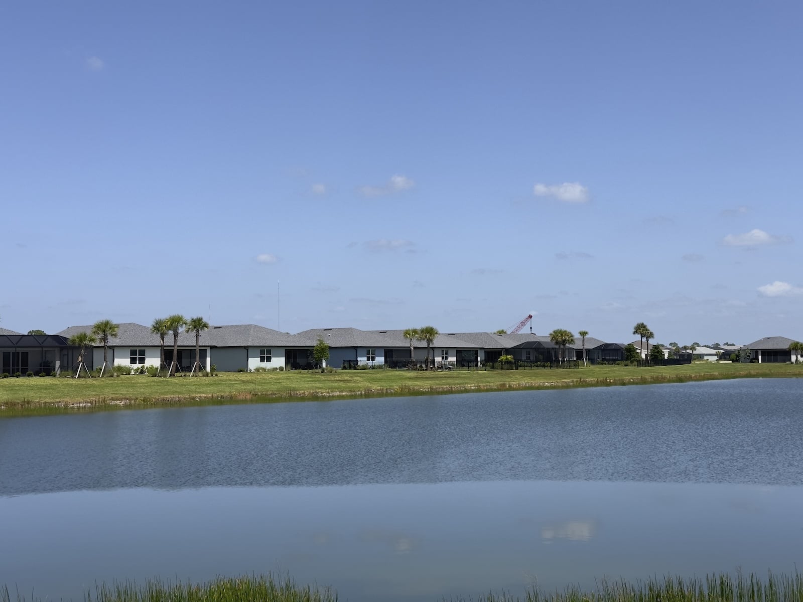 Lake view from a to-be-built homesite in Creekside Run at Babcock Ranch