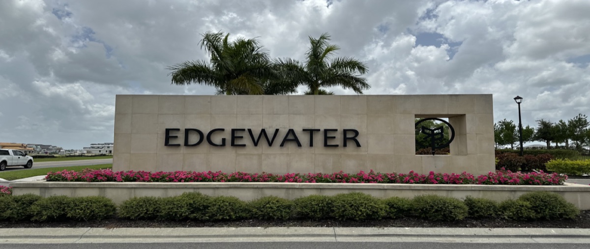 Edgewater entrance sign at Babcock Ranch
