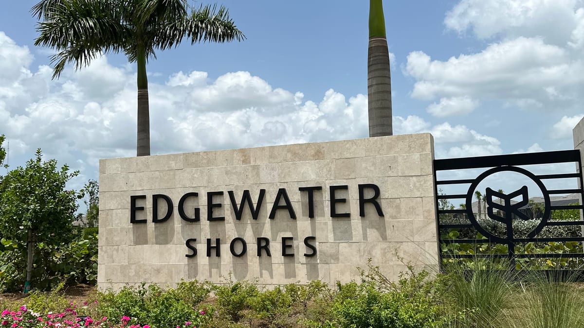 Edgewater Shores entrance sign at Babcock Ranch