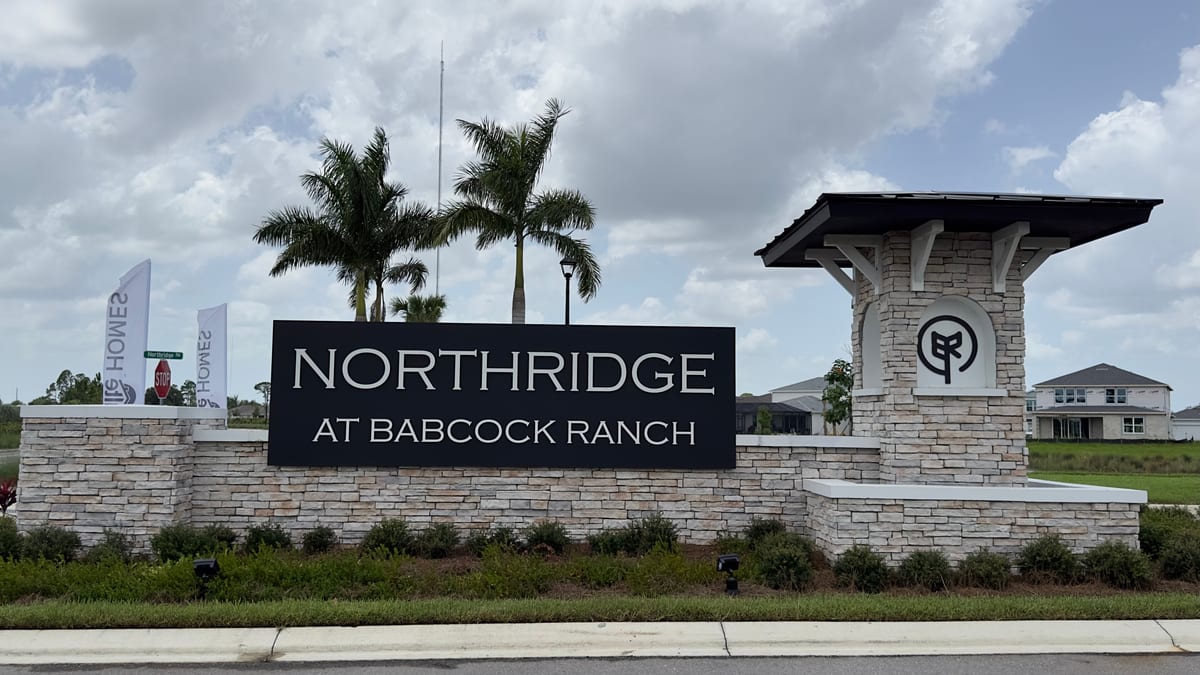 Northridge entrance sign at Babcock Ranch