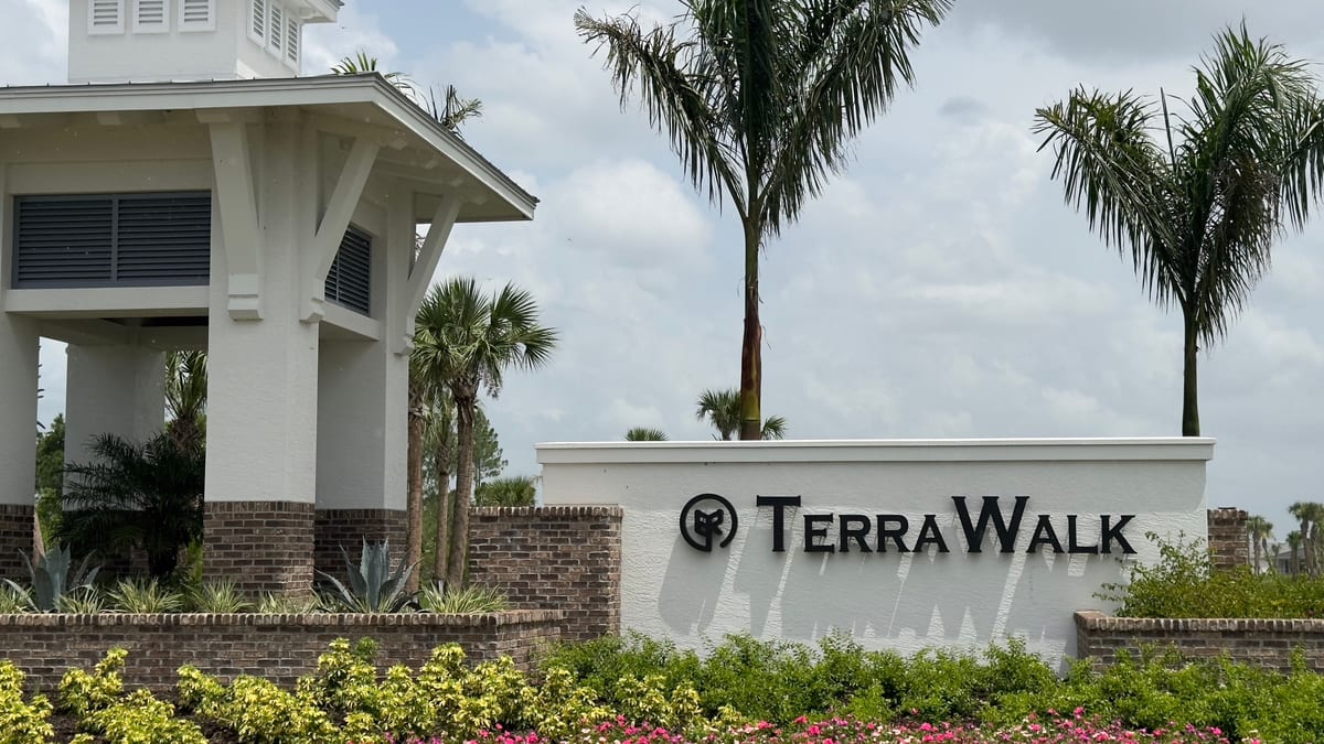 TerraWalk entrance sign at Babcock Ranch