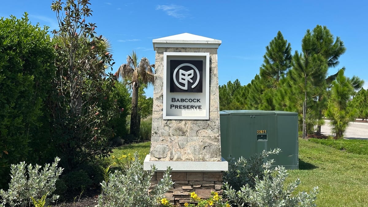 The Preserve entrance sign at Babcock Ranch