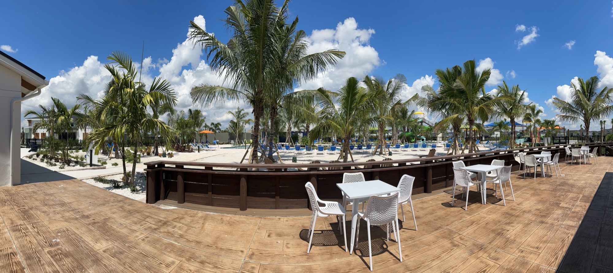 Waterfront dining deck overlooking The Cove amenities
