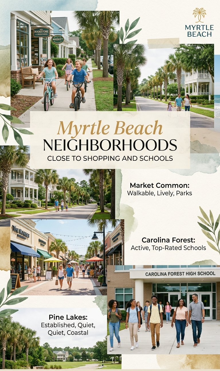 Myrtle Beach Neighborhoods Close to Shopping and Schools