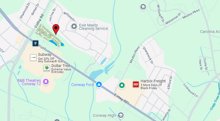 Map of Collins Walk Townhomes in Conway SC