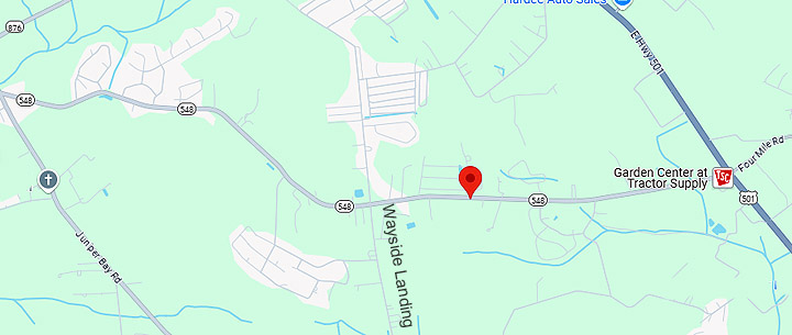 Map showing RIvertown Landing in Conway SC