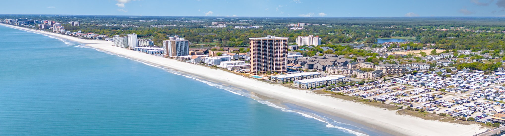 North Myrtle Beach Aerial View over the Beach