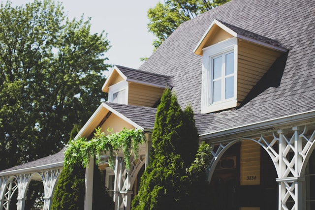Angled view of a house.