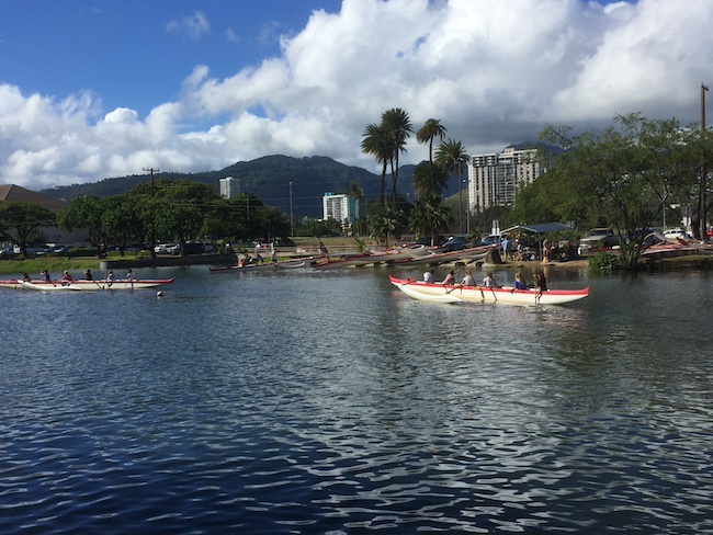 Canoe Practice at the Ala Wai Canal