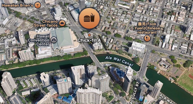 Chik fil A Location Near Waikiki