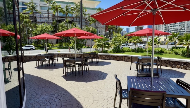 Outdoor Seating at Chik fil A Honolulu