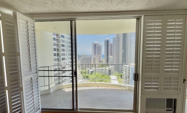 Plantation Shutters and New Window AC Unit at 1717 Ala Wai
