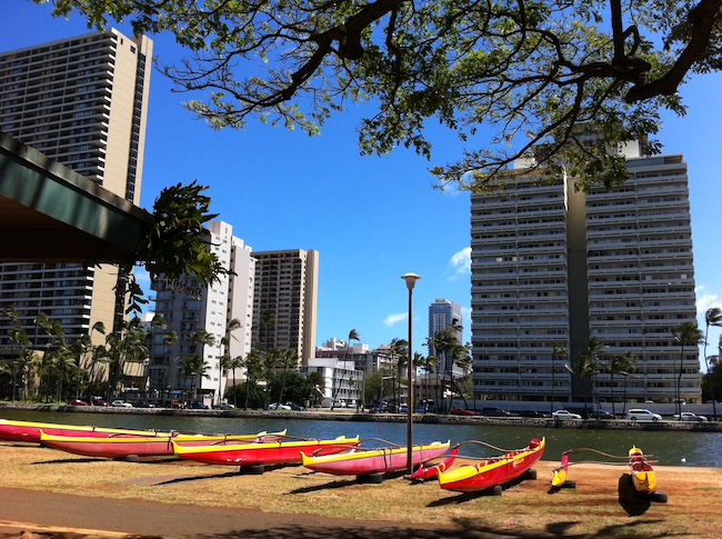 Waikiki Surf Club Canoes