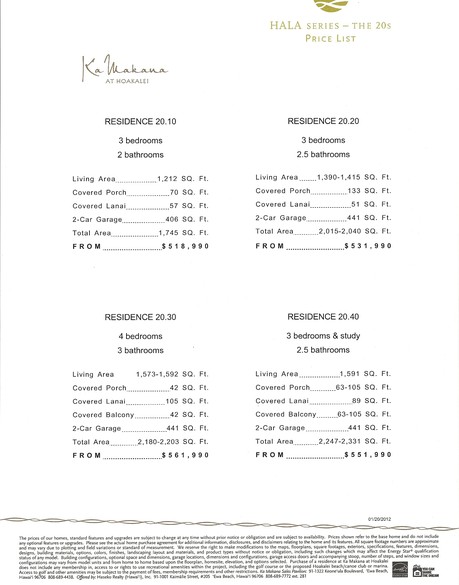 Hala Series as of January 20, 2012