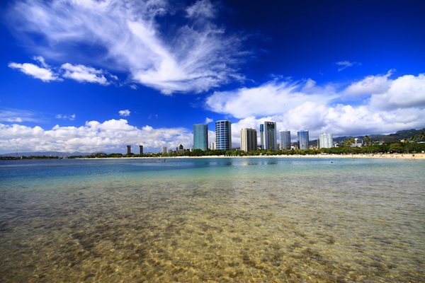 Kakaako Condos in Honolulu seen from Magic Island