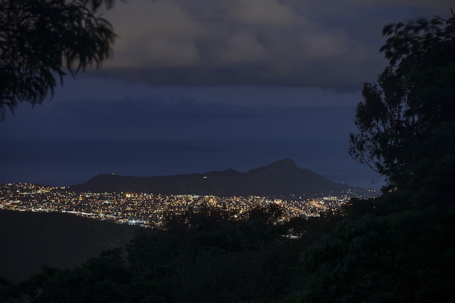 Honolulu City Lights and Diamond Head View