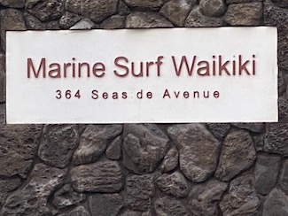Marine Surf Waikiki Sign