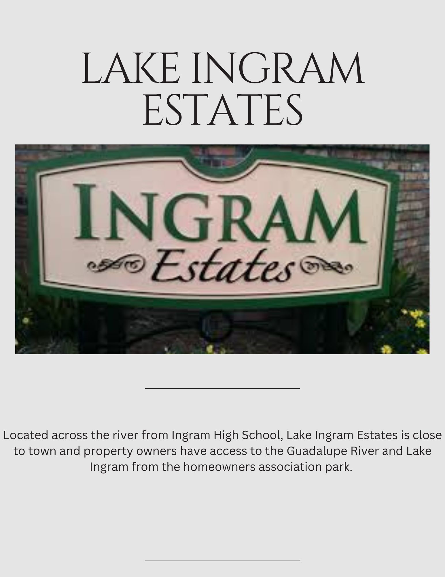 Lake Ingram Estates