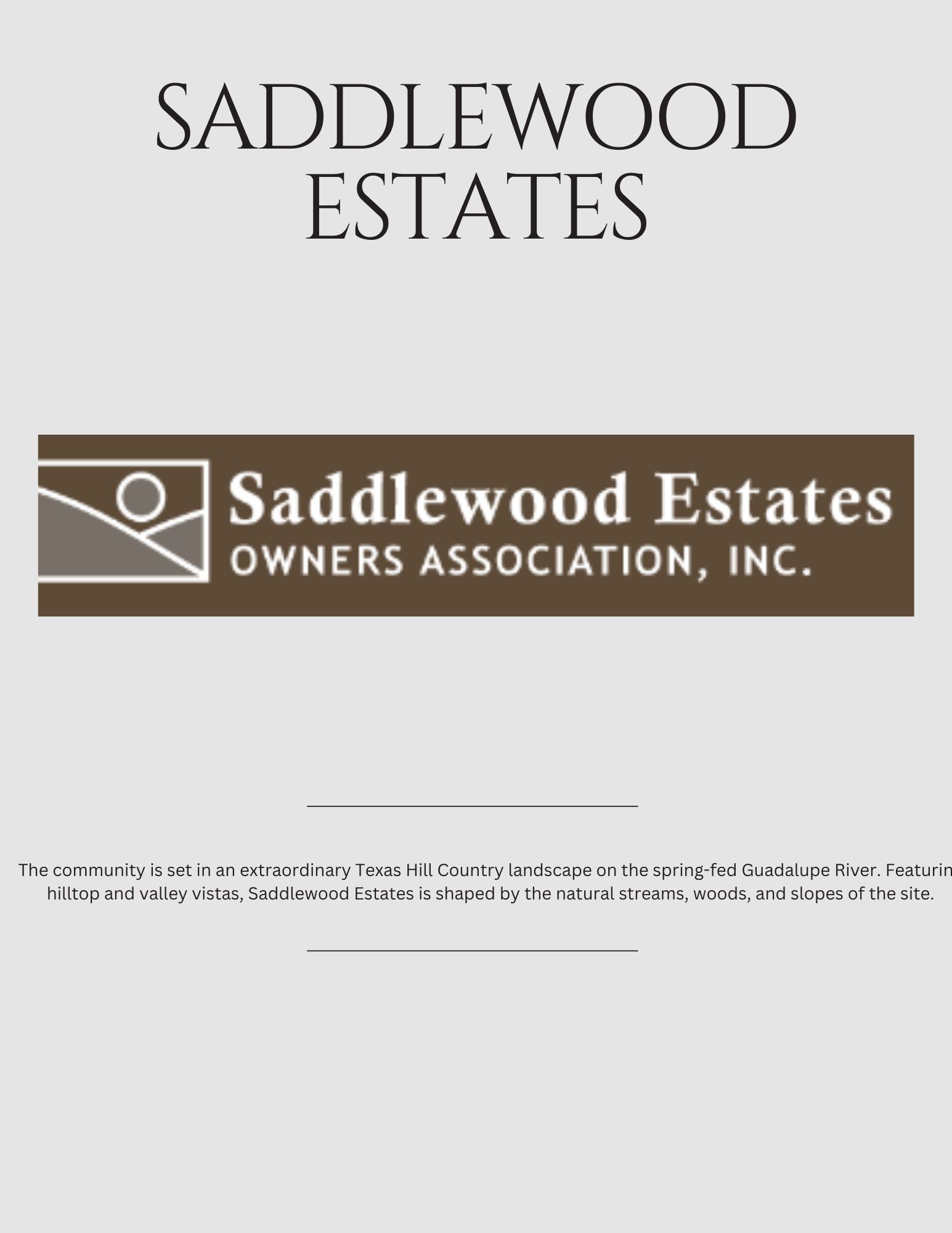 Saddlewood Estates