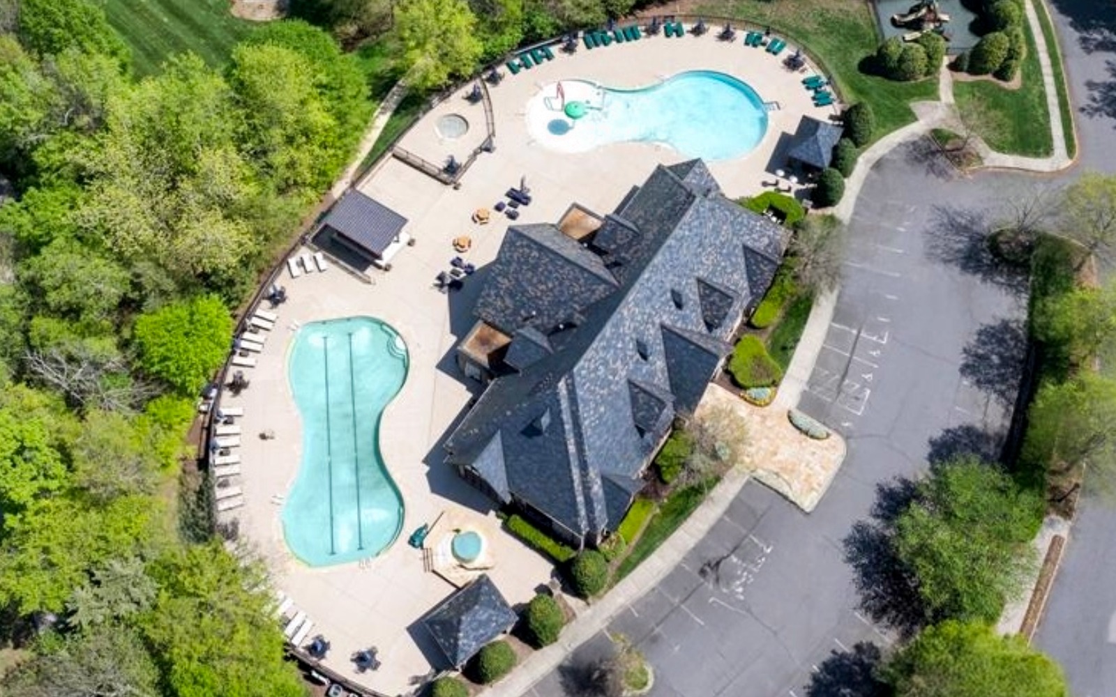 Pool amenity and fitness center at The Club at Longview