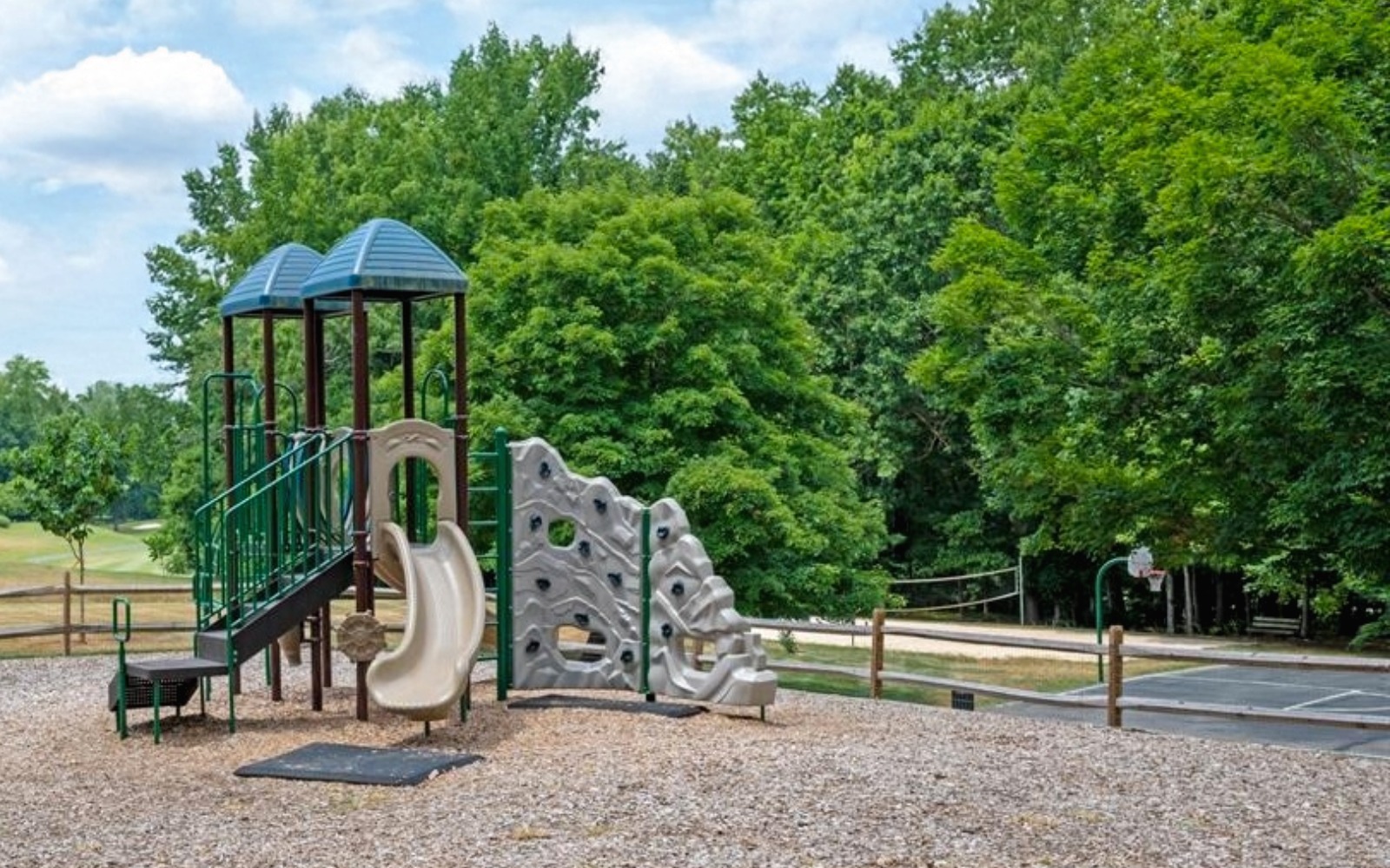 Playground and basketball court in Raintree Charlotte NC