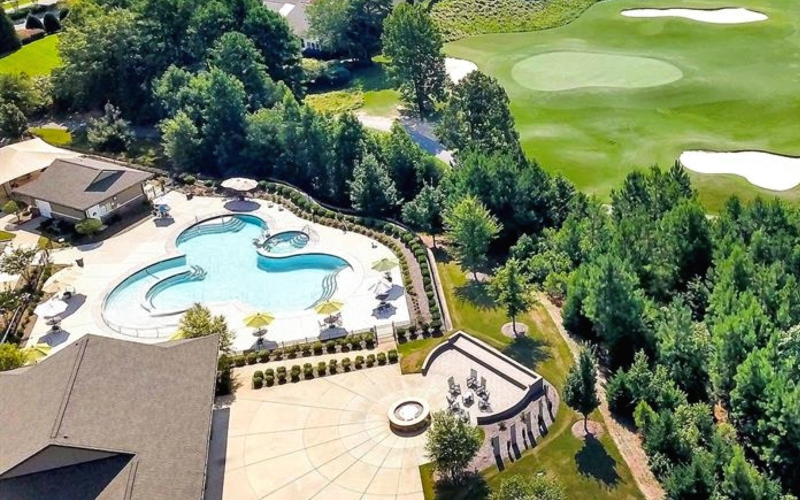 Outdoor pool complex at Sun City at Carolina Lakes Indian Land SC