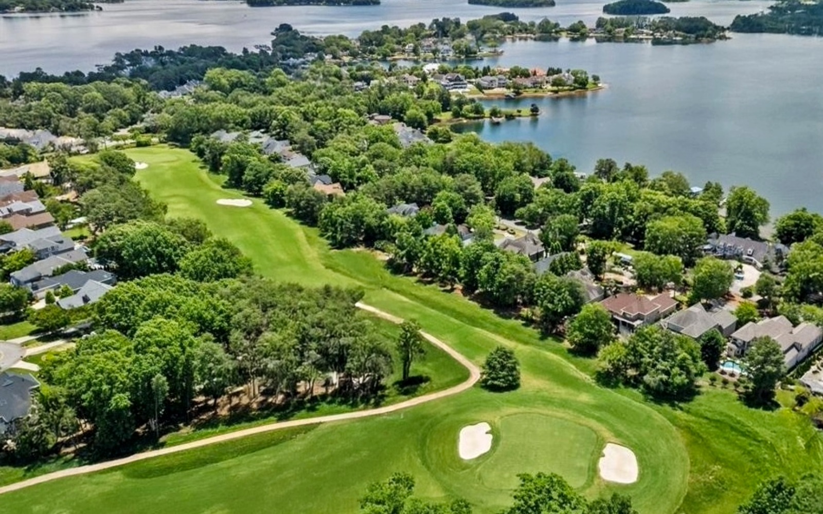 The Peninsula golf course and Lake Norman in Cornelius North Carolina